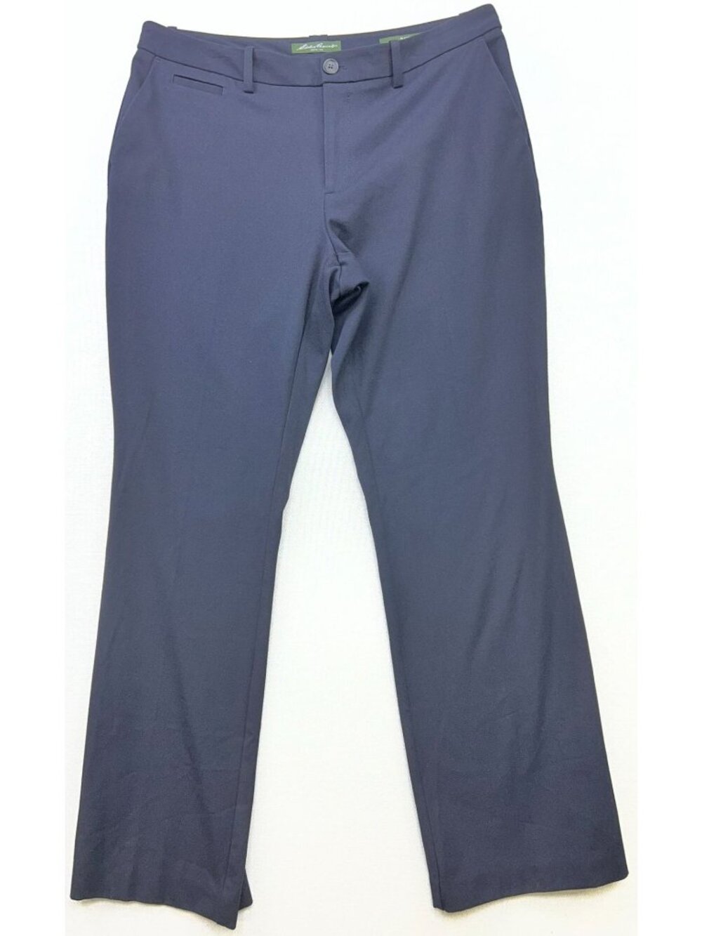 Eddie Bauer Women's Blakely Fit Chino Pants Flat Front Size 14 Navy Blue Pockets
